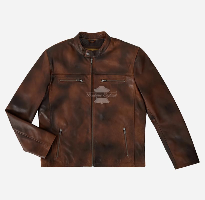 BRUISER Men's Vintage Brown Leather Jacket