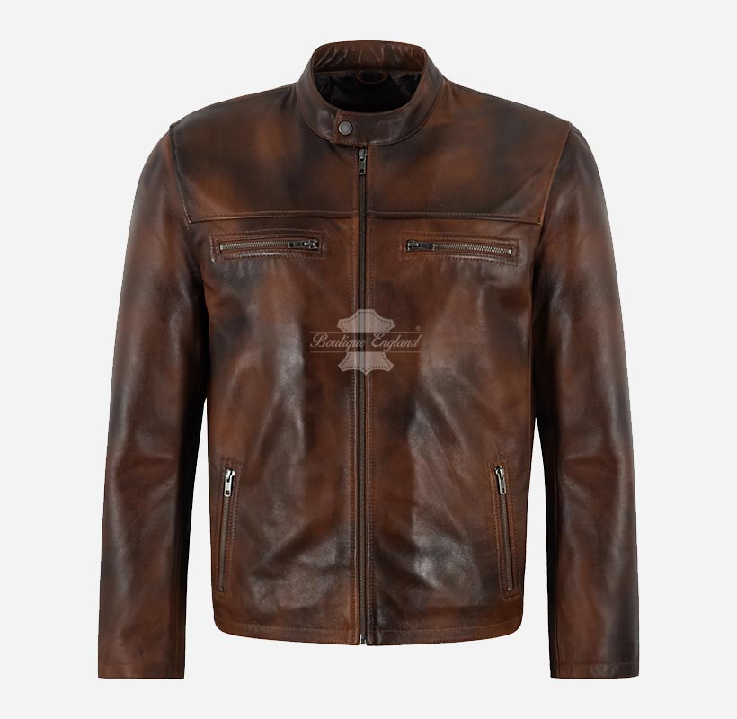 BRUISER Men's Vintage Brown Leather Jacket