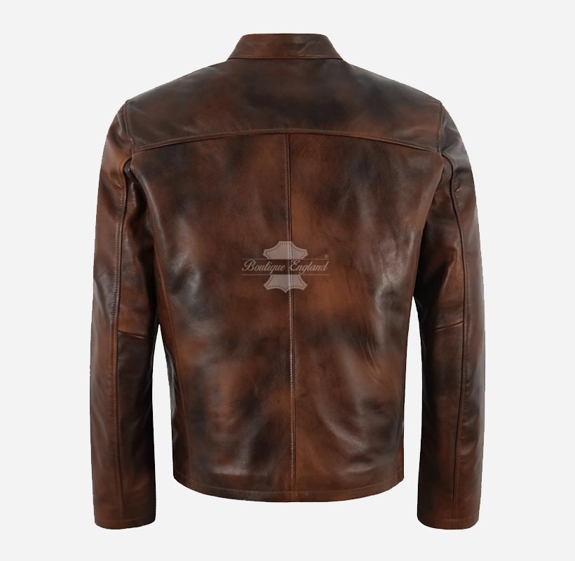 BRUISER Men's Vintage Brown Leather Jacket