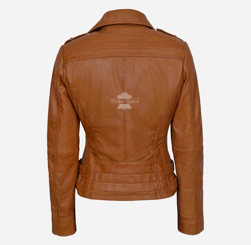 JOSIE WOMEN'S LEATHER BIKER JACKET Real Leather Fashion Jacket