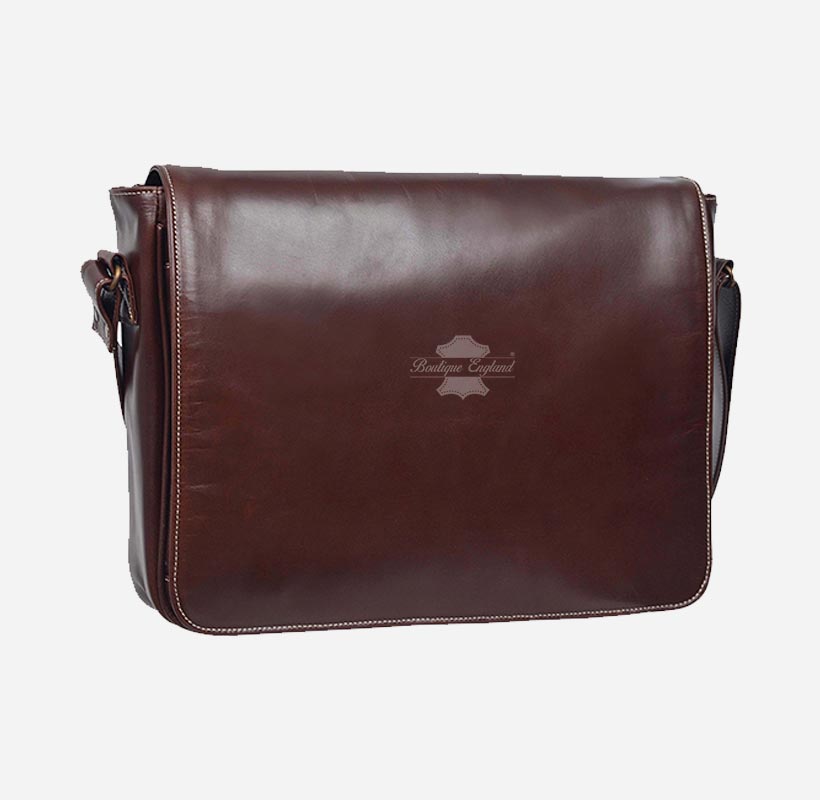 Unisex Leather Crossbody Laptop Satchel Bags