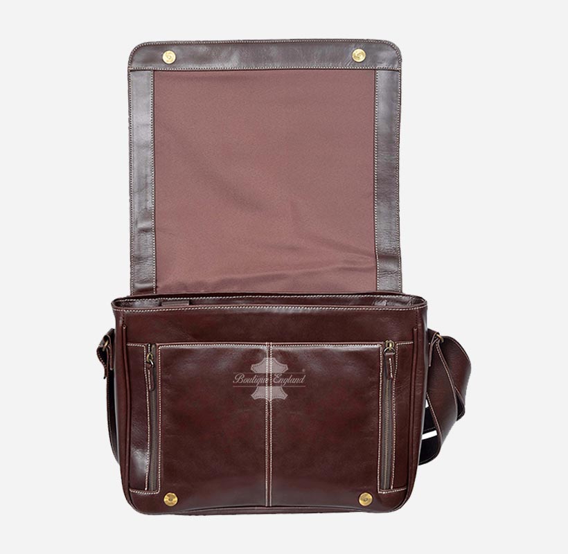 Unisex Leather Crossbody Laptop Satchel Bags
