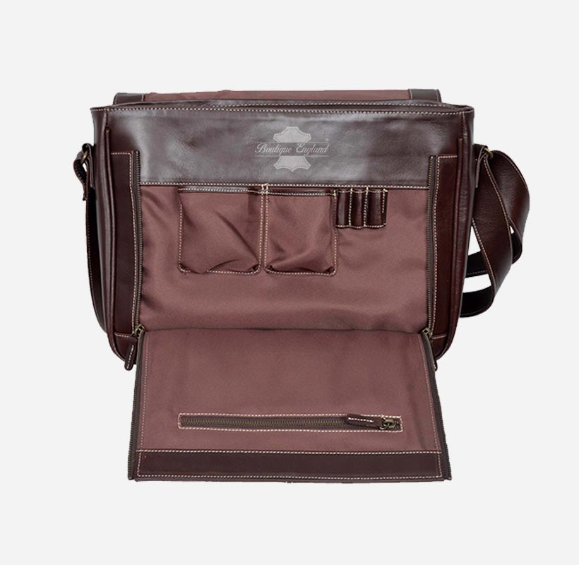 Unisex Leather Crossbody Laptop Satchel Bags