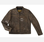 BROOKS Vintage Waxed Collared Leather Jacket