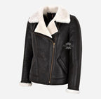 Hallie Women's Sheepskin Aviator Jacket B3 Shearling Pilot Jacket