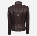 GLENVILLE Ladies Leather Jacket Casual Biker Style Jacket