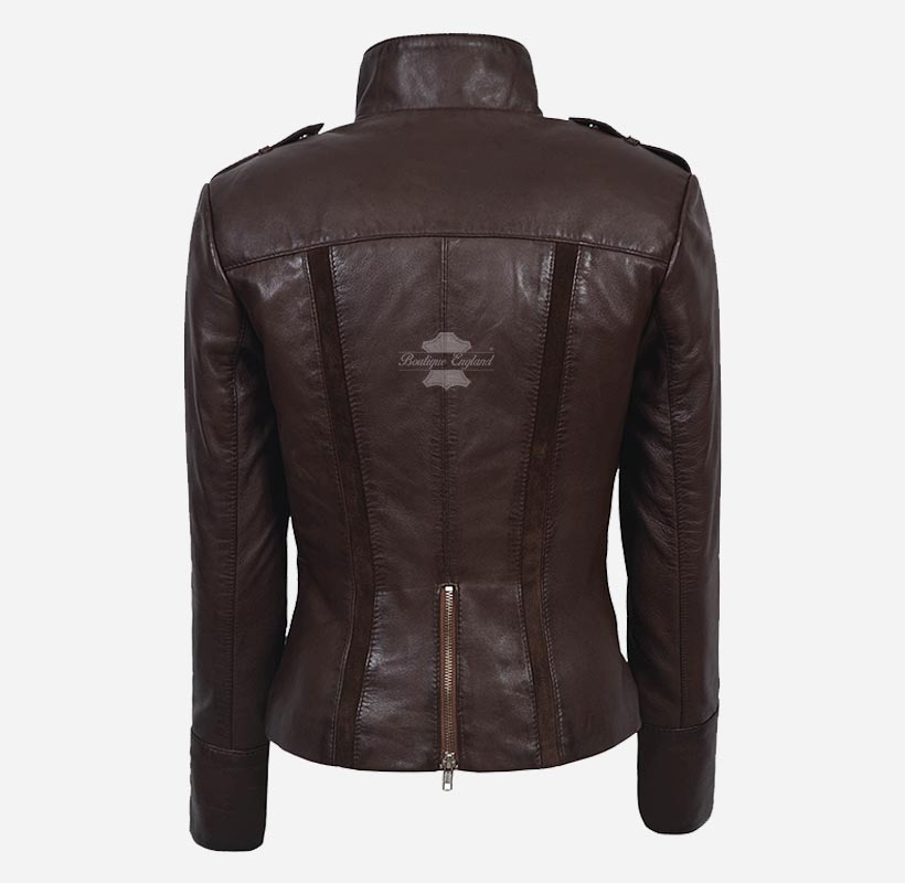 GLENVILLE Ladies Leather Jacket Casual Biker Style Jacket
