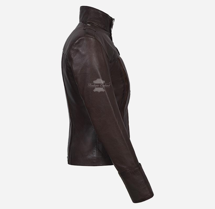 GLENVILLE Ladies Leather Jacket Casual Biker Style Jacket