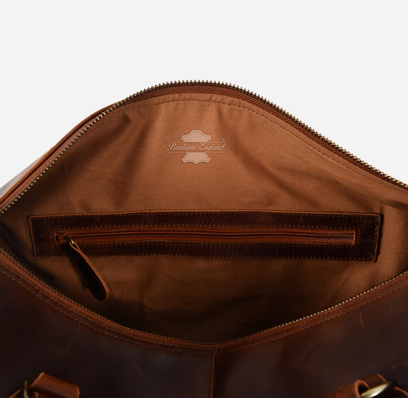 HOLDALL Leather Duffel Bag Weekend Travel & Gym Holdall