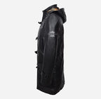 TOGGLE Men's Leather Duffle Coat With Hood