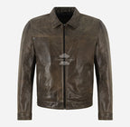 BROOKS Vintage Waxed Collared Leather Jacket
