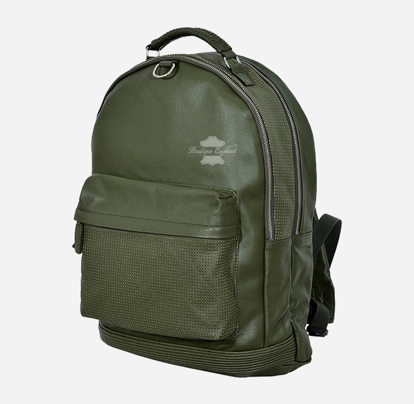 Men's Leather Backpack Classic Leather Laptop Bag Backpack