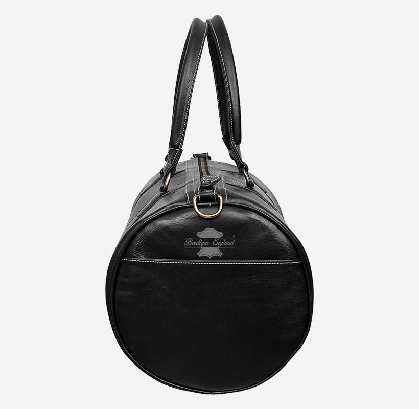 Round Holdall Leather Weekend Bag Travel Bag Duffel Gym Bag