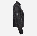 SPEEDSTER Women's Leather Racer Jacket Vintage Waxed