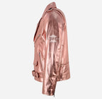 GLAMOROUS BRANDO Men's Metallic Pink Leather Biker Jacket
