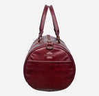 Round Holdall Leather Weekend Bag Travel Bag Duffel Gym Bag