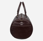 Round Holdall Leather Weekend Bag Travel Bag Duffel Gym Bag