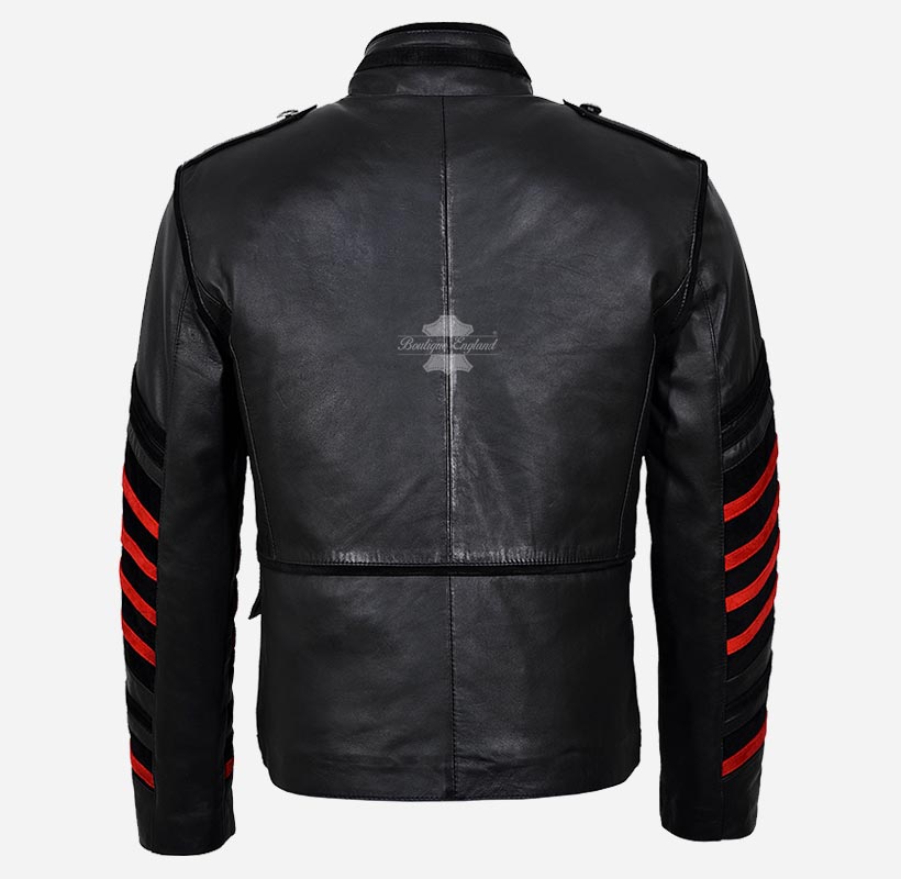 HUSSAR Studded Parade Style Leather Jacket For Mens