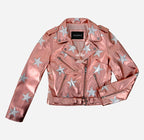 STARLIGHT Women’s Metallic Pink Leather Star Jacket