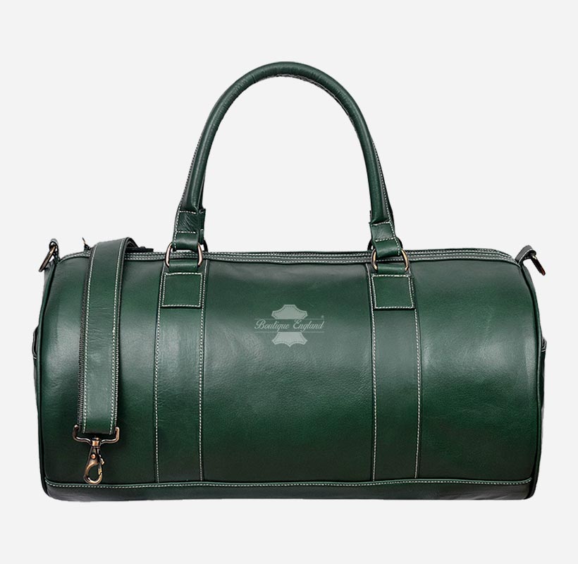 Round Holdall Leather Weekend Bag Travel Bag Duffel Gym Bag