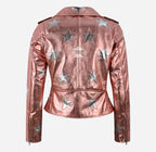 STARLIGHT Women’s Metallic Pink Leather Star Jacket