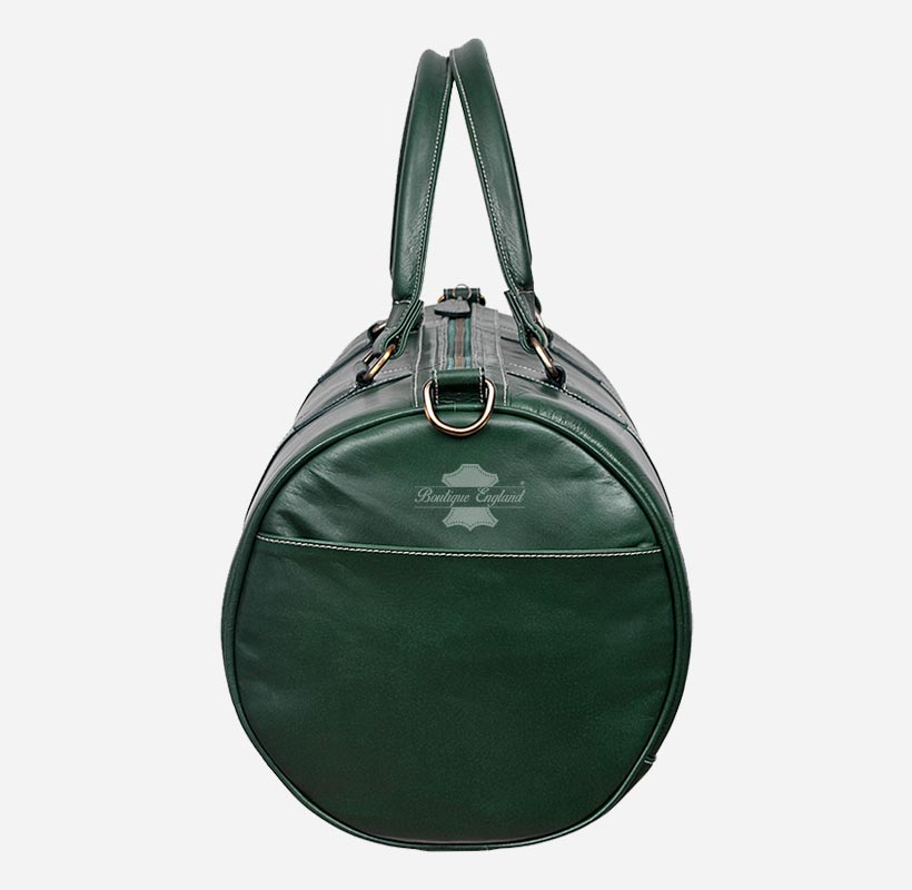 Round Holdall Leather Weekend Bag Travel Bag Duffel Gym Bag