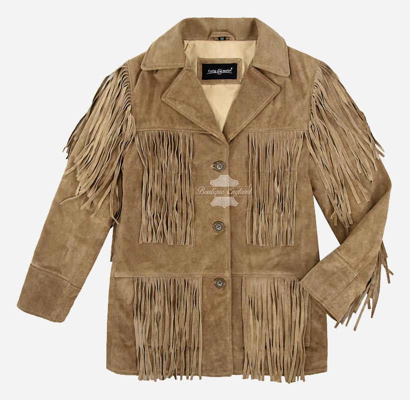 BONNIE Women's Western Fringe Suede Jacket