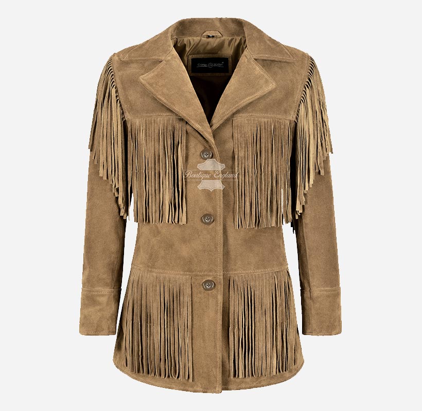 BONNIE Women's Western Fringe Suede Jacket