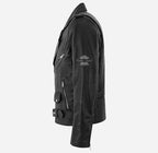 BRANDO Men's Snake Print Leather Biker Jacket