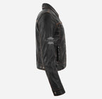 TRUCKER Leather Denim Jacket For Women Washed Leather Shirt Jacket