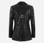 OXEYE Women's Leather Blazer Black