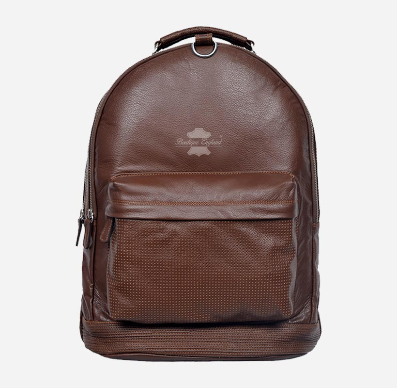 Men's Leather Backpack Classic Leather Laptop Bag Backpack