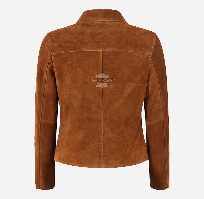 MEADOWE Women's Button Down Suede Jacket