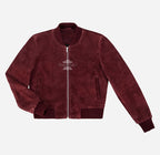 AETHER Women's Suede Bomber Jacket Maroon