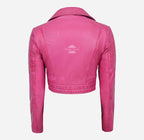 MISSY Women's Leather Cropped Jacket Short Body