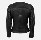MEGAN Women's Collarless Leather Fashion Jacket