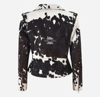 KOXXI Women's Cowhide Leather Fur Jacket Brown