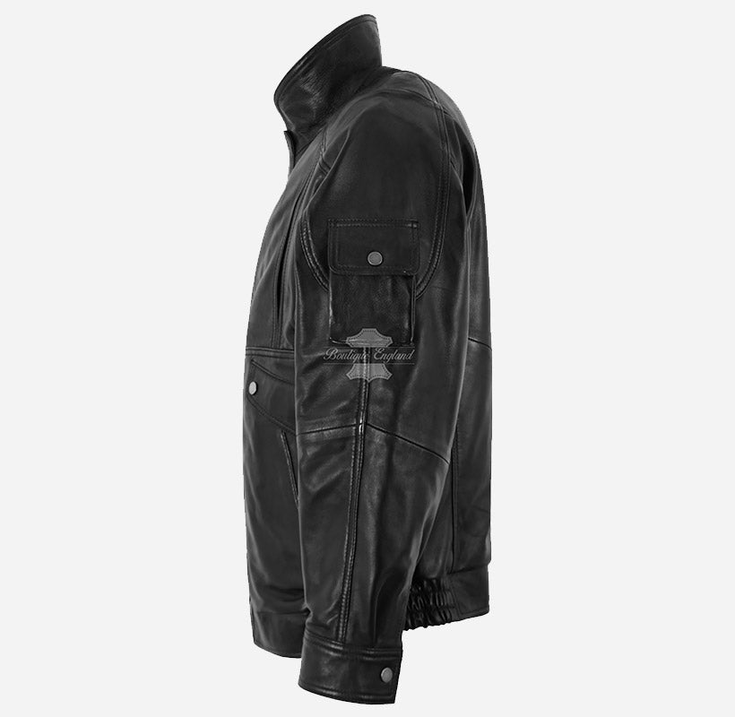VAELO Baggy Fit Leather Blouson Jacket for Men
