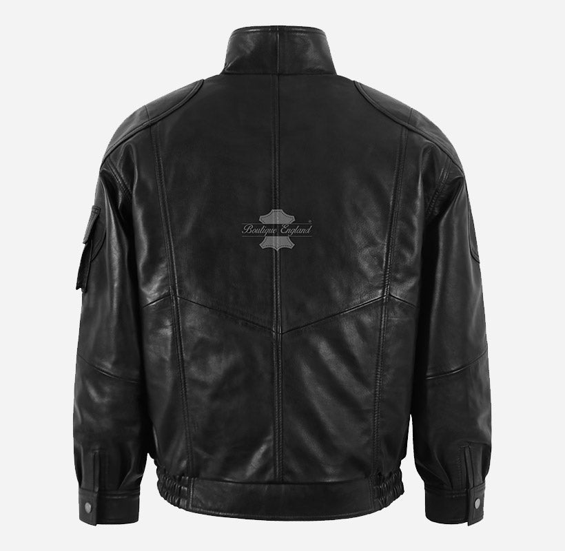 VAELO Baggy Fit Leather Blouson Jacket for Men