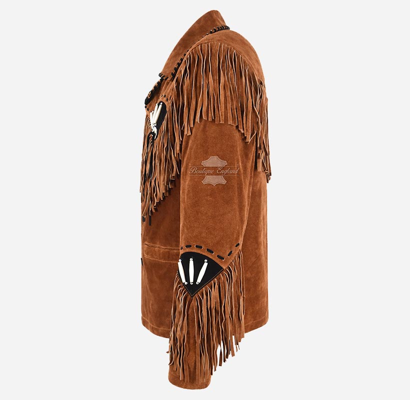 WEST HERITAGE Suede Fringe Jacket Cowboy American Native Jacket