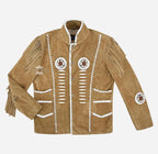 COWBOY Western Fringe Jacket For Men With Beads Detailing