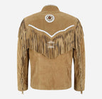 COWBOY Western Fringe Jacket For Men With Beads Detailing