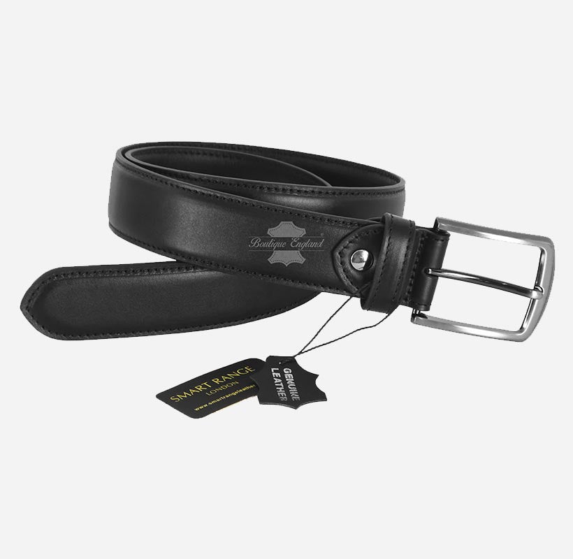 Men's Leather Belt with Buckle Formal Dress Belts