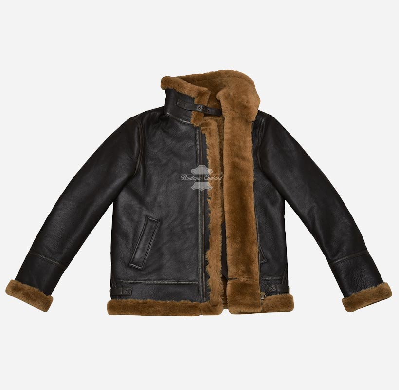 RAF B3 SHEEPSKIN JACKET MEN'S AVIATOR SHEARLING FUR WINTER JACKET