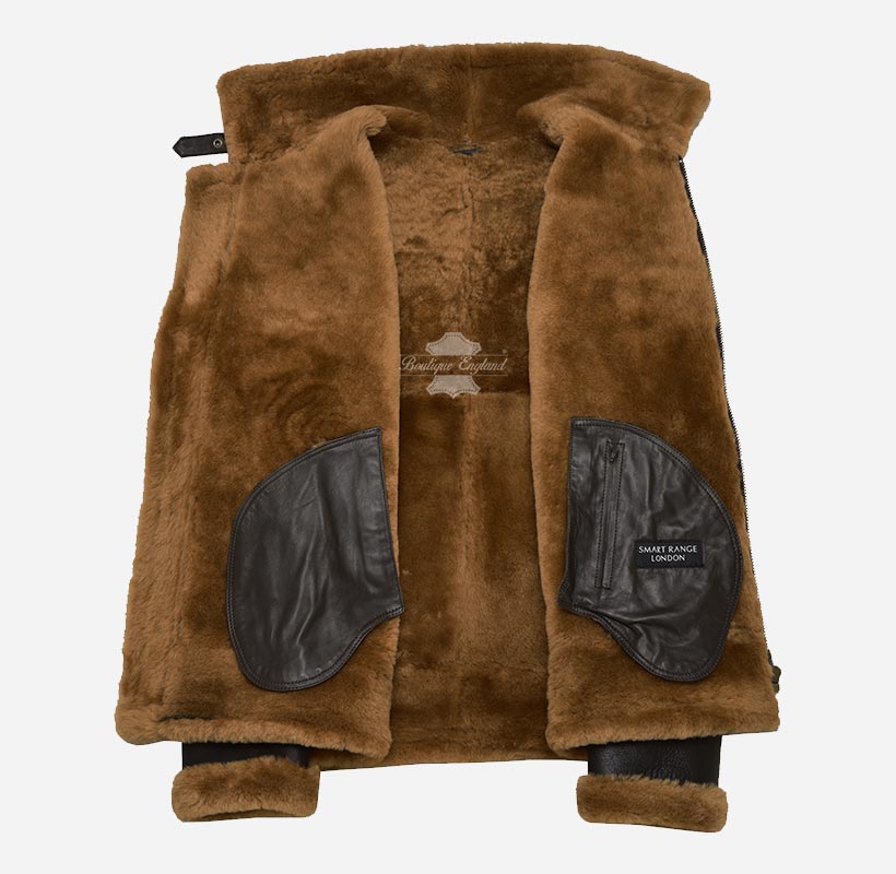 RAF B3 SHEEPSKIN JACKET MEN'S AVIATOR SHEARLING FUR WINTER JACKET