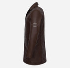 REEFER Men's Leather Coat MILITARY STYLE LONG Leather JACKET