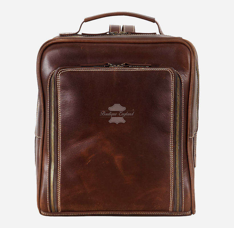 Vintage Leather Slim Backpack (Unisex)