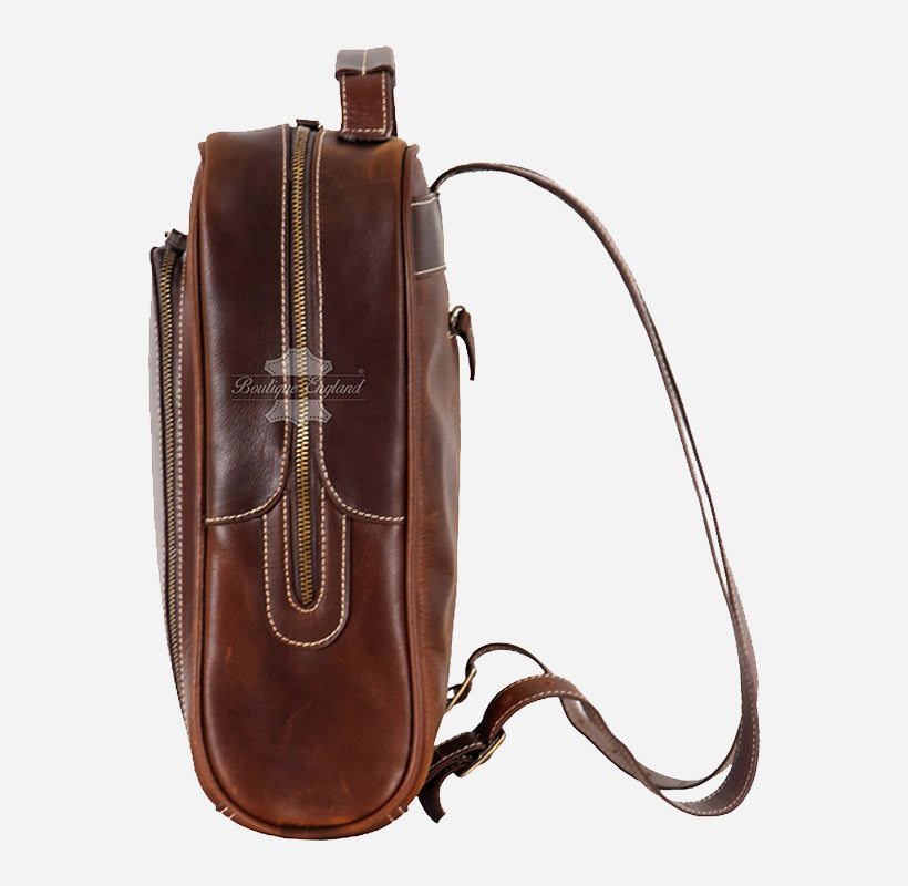 Vintage Leather Slim Backpack (Unisex)