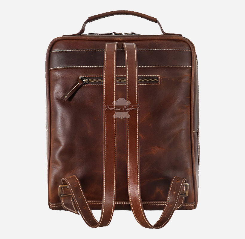 Vintage Leather Slim Backpack (Unisex)
