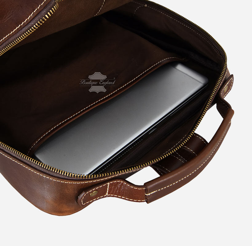 Vintage Leather Slim Backpack (Unisex)